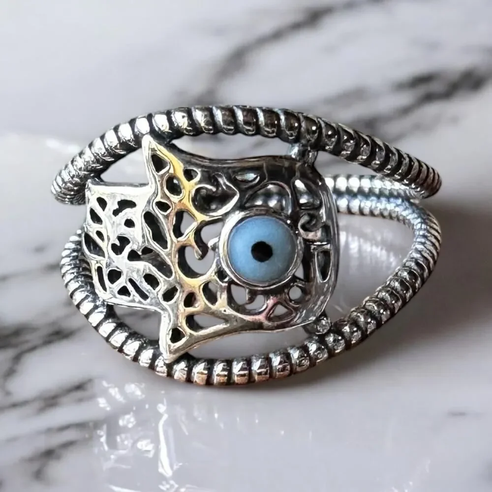 925 Sterling Silver Hamsa Ring